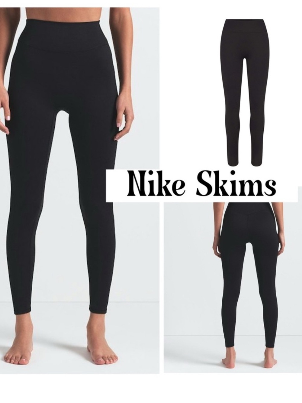 Nike SKIMS Matte Leggings 26” Obsidian Black - Small XS or XXS NWOT